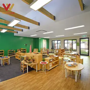 Mobili per bambini Montessori in età prescolare in legno scuola materna asilo nido asilo nido centro per bambini mobili tavolo e sedia Set