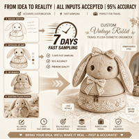 Sac de Cosmétiques OEM ODM Vintage Lapin, Organisateur de Voyage, Cadeau Promotionnel, Peluche Personnalisée, Jouet en Peluche, Logo Personnalisé