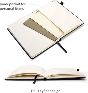 Cheap Bulk Lined Leather Hardcover Journal <b>Notebook</b> Printing Custom Diary A5 Black School <b>Notebooks</b> with Gift - Product Image 4