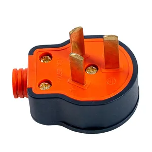 Rotating two-pin plug two-pole power connection plug two flat plug pack rubber