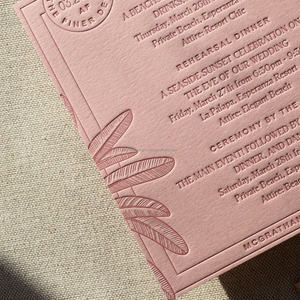 Tarjetas de Invitación de Boda con Relieve 3D Personalizadas, Papel de Algodón Extra Grande, Diseño Personalizado, Impresión Tipográfica, Estampado Dorado - Product Image 4