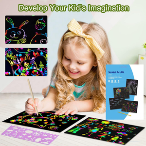 Regenboog Kraskunst Tekentafel Set Educatief Plastic Papier Speelgoed Voor Kinderen Met Dinosaurus Eenhoorn Cartoon Voor <span class=keywords><strong>2</strong></span> 4 Jaar - Product Image 2