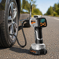 Car Tyre Inflator Pump Handheld Tire Inflator Portable Air Compressor LED Light ABS Tire Pressure Monitor Digital Pressure Gauge