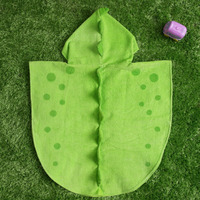 Soft Cotton Bath Poncho Towel for Kids Quick-Dry Hooded Baby Towel with Pattern for Newborns Bathroom Use