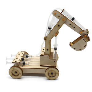 Kit de modelo de excavadora hidráulica de madera para niños, juguete educativo de ciencia STEM, ensamblaje manual, 7-9 años - Product Image 3