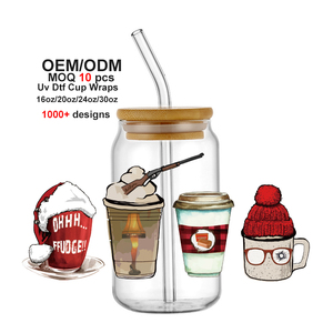 Sewill Navidad Libby Spooky Glasscan 12OZ 16OZ 25OZ UV DTF Copas Envoltura Lavable Plastisol Transferencias Impresión Logo Pegatinas - Product Image 6