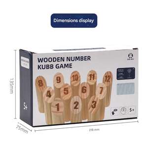 Jeu de lancer numérique finlandais en bois pour enfants, colonne de collision, jouet d'extérieur écologique en bois - Product Image 6