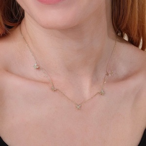 สร้อยคอเครื่องประดับใหม่ล่าสุด ชุบทอง 18k เงินแท้ 925 ลายผีเสื้อ สำหรับผู้หญิง - Product Image 2
