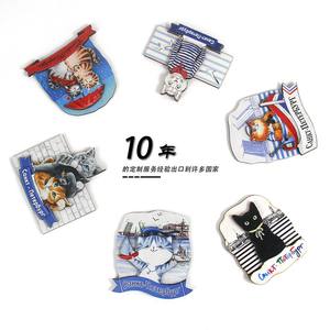 Imanes de refrigerador de madera de gato 3D personalizados, recuerdos de viaje europeos creativos para uso transfronterizo, refrigerador único - Product Image 3