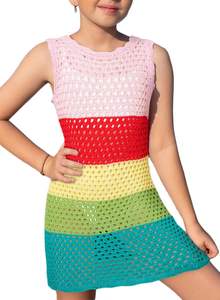 Robe <span class=keywords><strong>de</strong></span> plage en crochet pour filles, <span class=keywords><strong>maillot</strong></span> <span class=keywords><strong>de</strong></span> <span class=keywords><strong>bain</strong></span> pour enfants, couverture <span class=keywords><strong>de</strong></span> <span class=keywords><strong>maillot</strong></span> <span class=keywords><strong>de</strong></span> <span class=keywords><strong>bain</strong></span>, tricot découpé, vêtements <span class=keywords><strong>de</strong></span> plage pour enfants, taille 6-15 <span class=keywords><strong>ans</strong></span> - Product Image 5