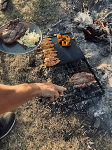Griglia Pieghevole Robusta per Falò, Griglia Portatile per Cucinare Sopra il Focolare <span class=keywords><strong>con</strong></span> Borsa per il Trasporto, per Campeggio, Escursionismo e Picnic all'Aperto - Product Image 4