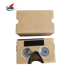 MOQ 1pc Plain Kcraft Paper Google Cardboard VR Glasses headsets with nose protector and headband