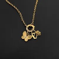 Bracelet à breloques en acier inoxydable pour femme EMANCO, style classique, éléments papillon, lettre, rose, cadeau quotidien, dropshipping, vente en gros