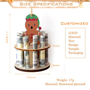 Christmas Decoration Holiday Cash Gift Holder Creative Graduation Cash Gift Holder Laser Cut Wooden Christmas Money <b>Clip</b> - Product Image 6