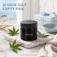 Pot cosmétique en verre opaque noir de 40, 50, 60, 90 ml, récipient rond en verre pour crème avec couvercle à vis noir pour l'emballage de produits de soin de la peau