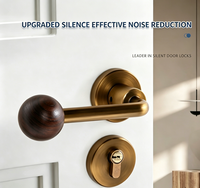 Serrure de porte à levier magnétique silencieuse en aluminium et hêtre, corps divisé, pour intérieur, chambre, salle de bain, maison, villa, vente en gros
