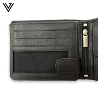 Dompet Lipat Pria Kustom, Stylish, Tahan Lama, Tipis, Kulit Kambing Nappa, Pendek, Kapasitas Besar, Tempat Kartu, Anti RFID, Multi-slot