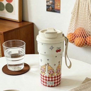 Twinkle Cartoon Stainless Steel Tumbler 316 <b>Insulated</b> Portable Travel <b>Mug</b> For Girls With Straw Cute Water Bottle - Product Image 2