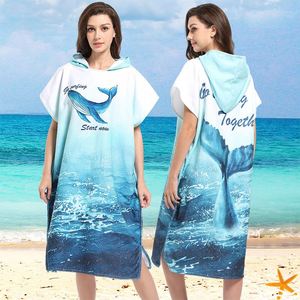 Peignoir de bain poncho moderne imprimé à séchage rapide, en microfibre absorbante, avec capuche, pour la plongée, le surf, la plage - Product Image 4