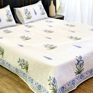 Wholesale Eco-Friendly <b>Knitted</b> Hand Block Printed 100% Cotton Quilted All-Season Classic Bedspreads & Bedcover - Product Image 1