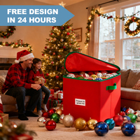 Boîte de rangement pliable en tissu avec couvercle, 64 compartiments, décoration de Noël, forme carrée, capacité 10-20L