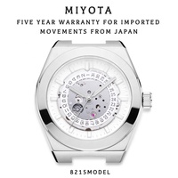 Montre Homme Personnalisée avec Logo, Luxe, Transparente, Tendance, Mouvement Lumineux, Design Royal, Montre-Bracelet Squelette Mécanique pour Hommes