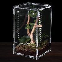 Terrarium rectangulaire en acrylique ZF Reptile avec haute transparence et ventilation - Enclos d'élevage pour araignées, mantes, geckos, serpents de maïs