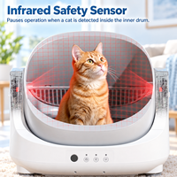 Bac à litière pour chat QKEE à nettoyage automatique, grande capacité de 50 L, bac à litière intelligent automatique avec contrôle par application pour plusieurs chats