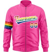 Blouson Bomber Personnalisé Léger Coupe-Vent Entièrement Zippé avec Nom et Numéro Brodés Unisexe Adulte Décontracté Printemps