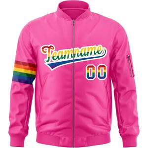 Chaqueta Bomber Personalizada Ligera con Cierre Completo, Cortavientos con Nombre y Número Bordados, Unisex, Casual, para Primavera - Product Image 1