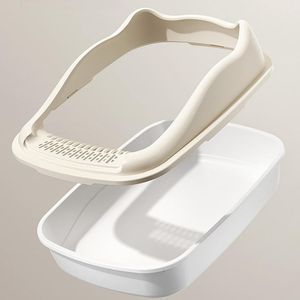 <span class=keywords><strong>Bac</strong></span> à litière semi-fermé grand format, épaissi, anti-éclaboussures, avec plateau amovible, facile à nettoyer, pour chatons et chats seniors - Product Image 2