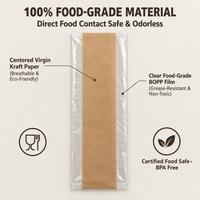 Sac micro-perforé en plastique composite BOPP et papier kraft transparent pour l'emballage du pain, idéal pour les boulangeries, cafés et achats en gros