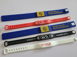 Регулируемый водонепроницаемый силиконовый браслет 13,56 МГц NFC <span class=keywords><strong>RFID</strong></span> Браслет перезаписываемый ключ контроля доступа карты 860-960 МГц Спортивная Резина - Product Image 5