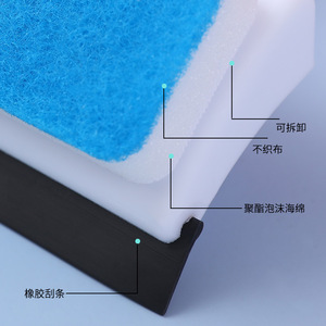 Double Sided Glass Scraper With Replaceable Heads For Wall And Mirror Cleaning Two In One Blue - Product Image 3