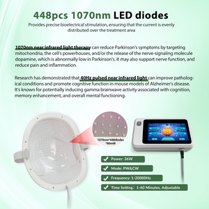 Casco de Fotobiomodulación Transcraneal de 1070nm y 36W, Dispositivo de Terapia de Luz Infrarroja Cercana para Demencia, <span class=keywords><strong>Alzheimer</strong></span>, Parkinson y Atrofia Cerebral - Product Image 3