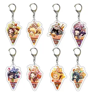 Cheap Price Wholesale 2024 New Acrylic Charm Custom Anime 1 Piece Print Keychain Ice Cream Shape Keychain