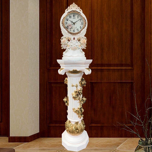 Stile europeo nuovo Design moderno in resina arpa pilastro orologio al quarzo decorativo piano in piedi orologio - Product Image 3