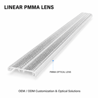 Lentille LED prismatique transparente en PMMA pour éclairage linéaire, éclairage de profil, éclairage de rayonnages de magasin, éclairage de couloir