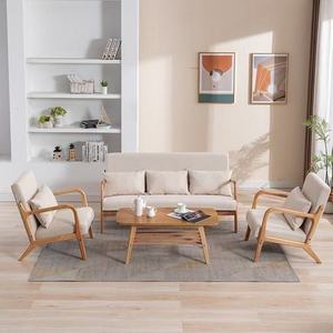 Chaises en bois nordiques pour salle à manger, fauteuils vintage pour café intérieur, chaises de loisirs en lin, chaise en bois pas chère - Product Image 2