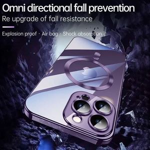 Étui magnétique de luxe avec placage protecteur pour iPhone 16 15 14 Plus 13 12 11 Pro Max, compatible avec la recharge sans fil, avec protection d'objectif - Product Image 6