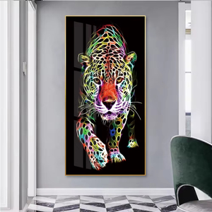 Peinture décorative moderne de lion imprimée, grande peinture en porcelaine cristalline d'<span class=keywords><strong>animaux</strong></span> <span class=keywords><strong>sauvages</strong></span> pour la décoration du salon - Product Image 2