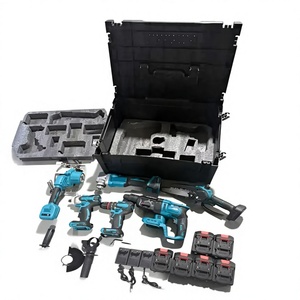 Conjunto de Ferramentas Elétricas Sem Fio 6 em 1 21V, Kit Combo com Esmerilhadeira, Serra Circular, Furadeira Elétrica, Martelo, Chave de Impacto, Estojo Rígido OEM - Product Image 2
