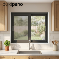 Ventanas y Puertas de Perfil de Doble Acristalamiento Resistentes a Huracanes, Ventana Corredera de Aluminio con Vidrio