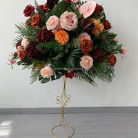 B1435 Hoogwaardige rozenbloemenarrangementen, zijden bloemstukken, rozen bruidsbloemen, rode bloemen, tafeldecoratie