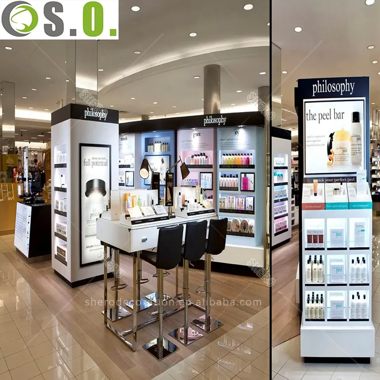 clear acrylic cosmetic display stand rack cabinet for retail store