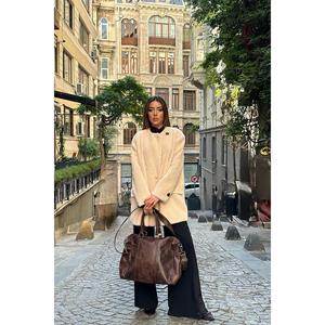 Manteau en fourrure de chameau - Camel - Product Image 4