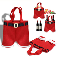 Sac fourre-tout de luxe personnalisé avec logo, motif pantalon de Père Noël, pour vin, bonbons, cadeaux de fête et rangement