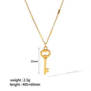 Collar de Acero Inoxidable Estilo INS con Estrella, Llave, Corazón y Mariposa, Collar de Joyería de Moda de Acero Titanio para Mujer - Product Image 6