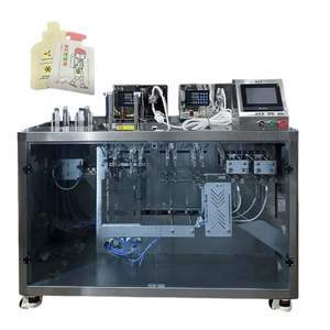 Máquina de llenado y envasado de líquidos de 2 cabezales para bolsas preformadas de forma especial, para miel, crema, leche, perfume, bebidas, detergente, salsa de soja y vinagre - Product Image 2