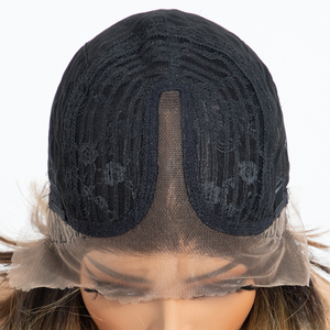 Peluca frontal transparente sintética HD con encaje, pre-arrancada, sin pegamento, estilo bob ondulado en capas para mujer - Product Image 6